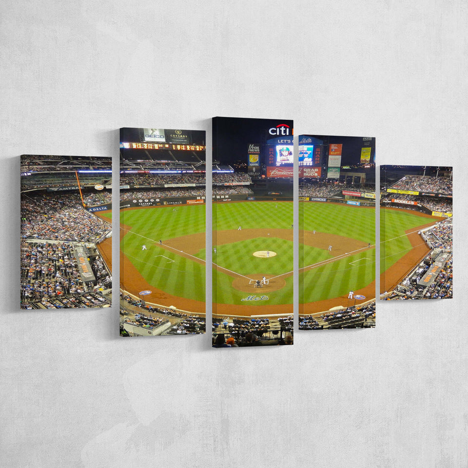 Citi Field Stadium Canvas Prints New York Mets Wall Art,Multi Panels,Sport Stadium Art Prints, Fan Gift