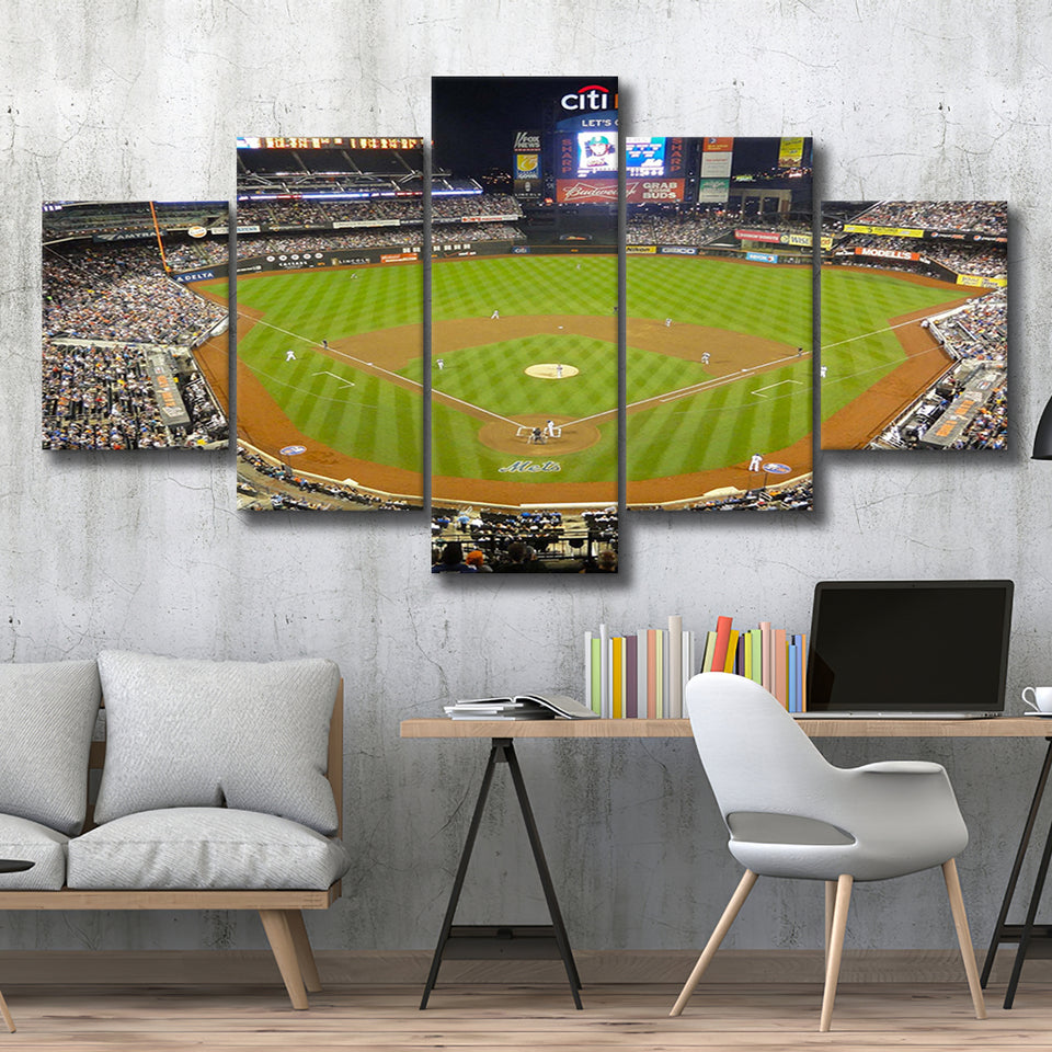 Citi Field Stadium Canvas Prints New York Mets Wall Art,Multi Panels,Sport Stadium Art Prints, Fan Gift