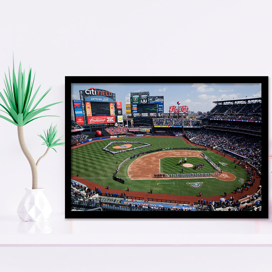 Citi Field Stadium Opening Day, Stadium Canvas, Sport Art, Gift for him, Framed Art Prints Wall Art Decor, Framed Picture