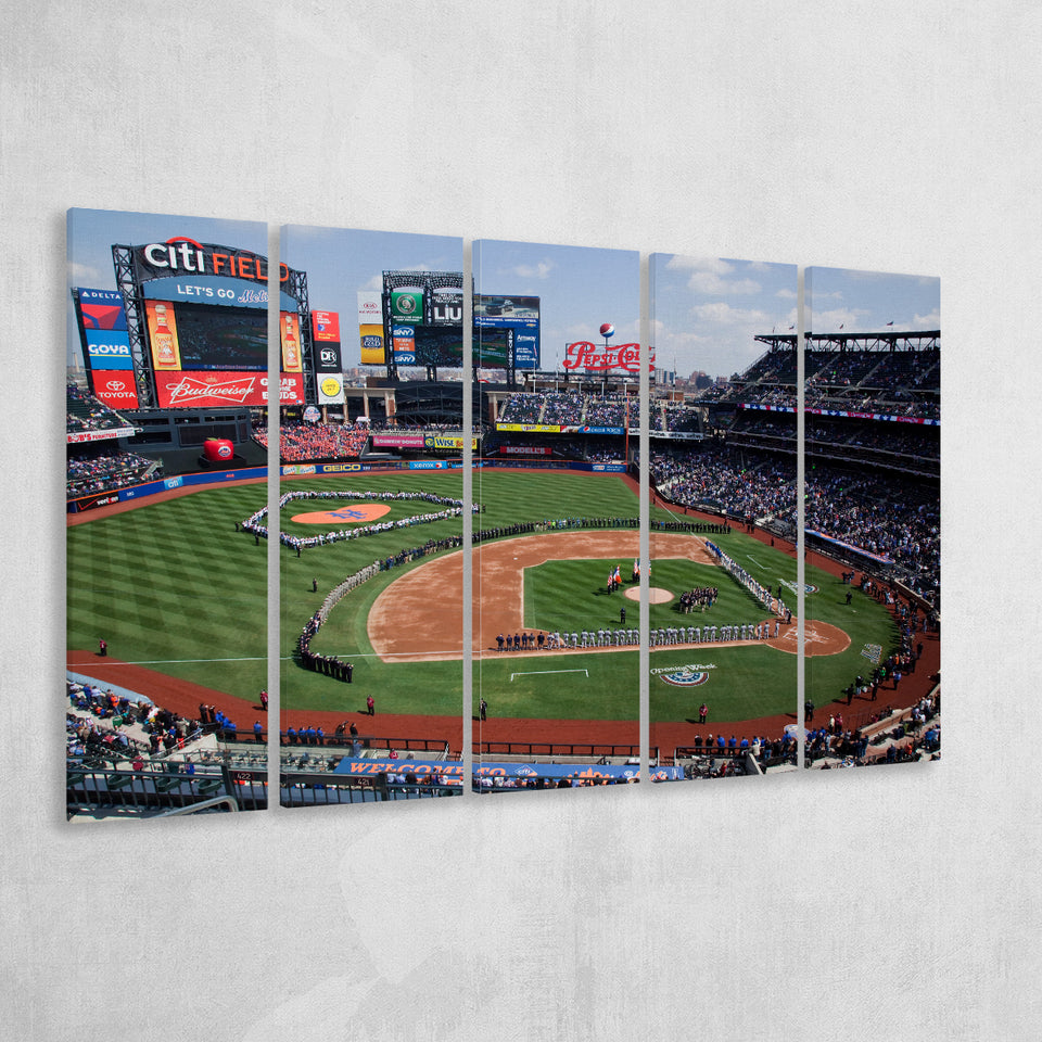 Citi Field Stadium Opening Day, Stadium Canvas, Sport Art, Gift for him, Multi Panels B, Canvas Prints Wall Art Decor
