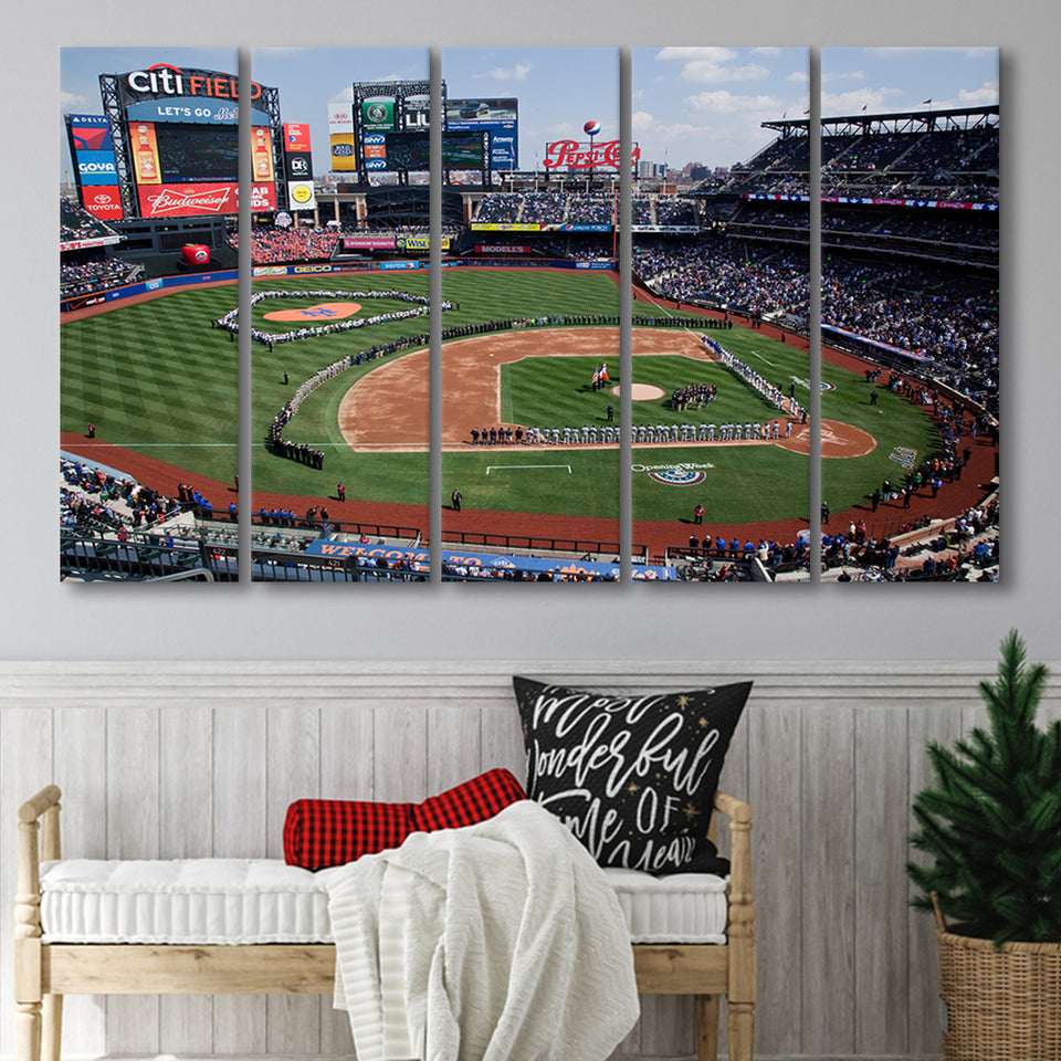 Citi Field Stadium Opening Day, Stadium Canvas, Sport Art, Gift for him, Multi Panels B, Canvas Prints Wall Art Decor