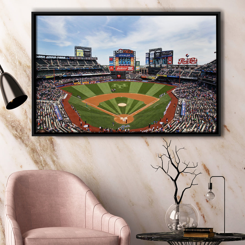 Citi Field Stadium Framed Canvas Prints Wall Art - Painting Canvas, Wall Decor, Canvas Art, Floating Frame