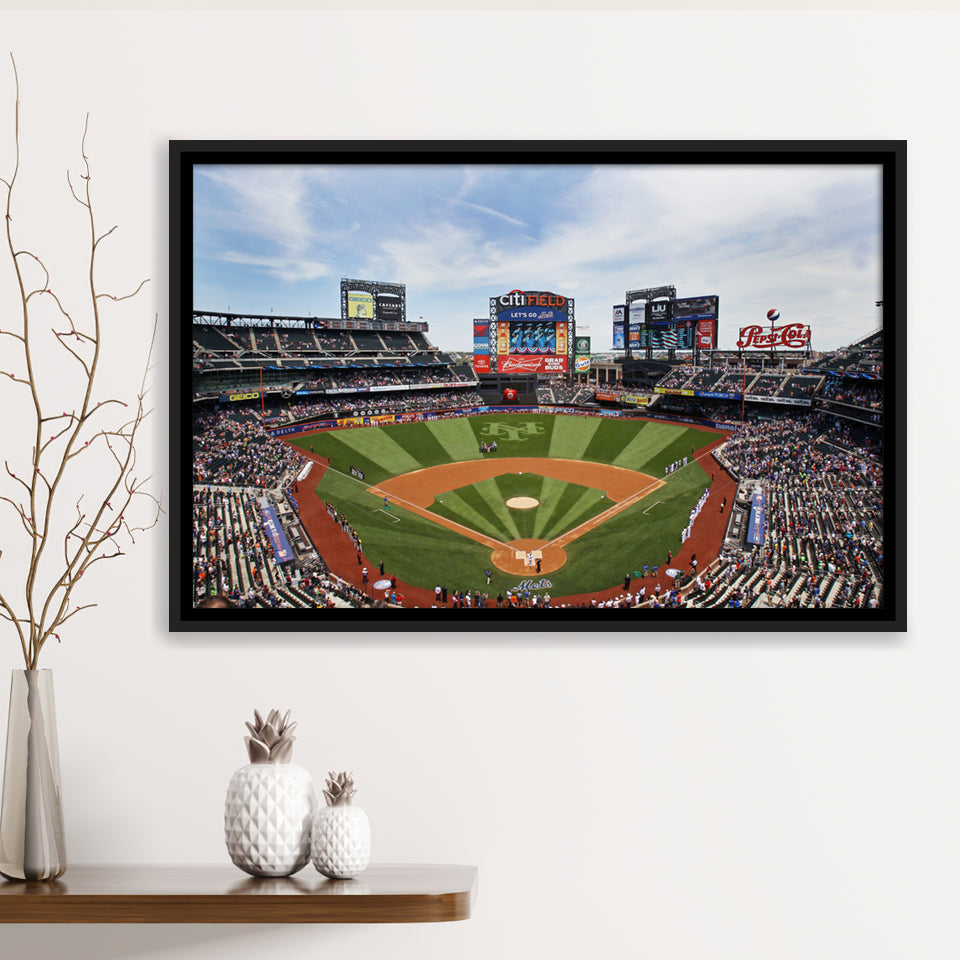 Citi Field Stadium Framed Canvas Prints Wall Art - Painting Canvas, Wall Decor, Canvas Art, Floating Frame
