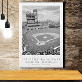 Citizens Bank Park Philadelphia Phillies Baseball Lovers Black And White Art Canvas Prints Wall Art Home Decor