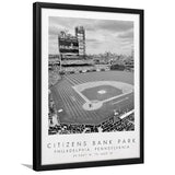 Citizens Bank Park Philadelphia Phillies Baseball Lovers Black And White Art Framed Art Prints Wall Art Decor, Framed Picture