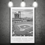 Citizens Bank Park Philadelphia Phillies Baseball Lovers Black And White Art Canvas Prints Wall Art Home Decor