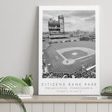 Citizens Bank Park Philadelphia Phillies Baseball Lovers Black And White Art Canvas Prints Wall Art Home Decor