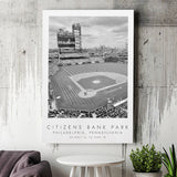 Citizens Bank Park Philadelphia Phillies Baseball Lovers Black And White Art Canvas Prints Wall Art Home Decor