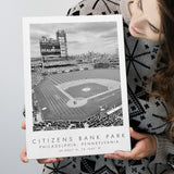 Citizens Bank Park Philadelphia Phillies Baseball Lovers Black And White Art Canvas Prints Wall Art Home Decor