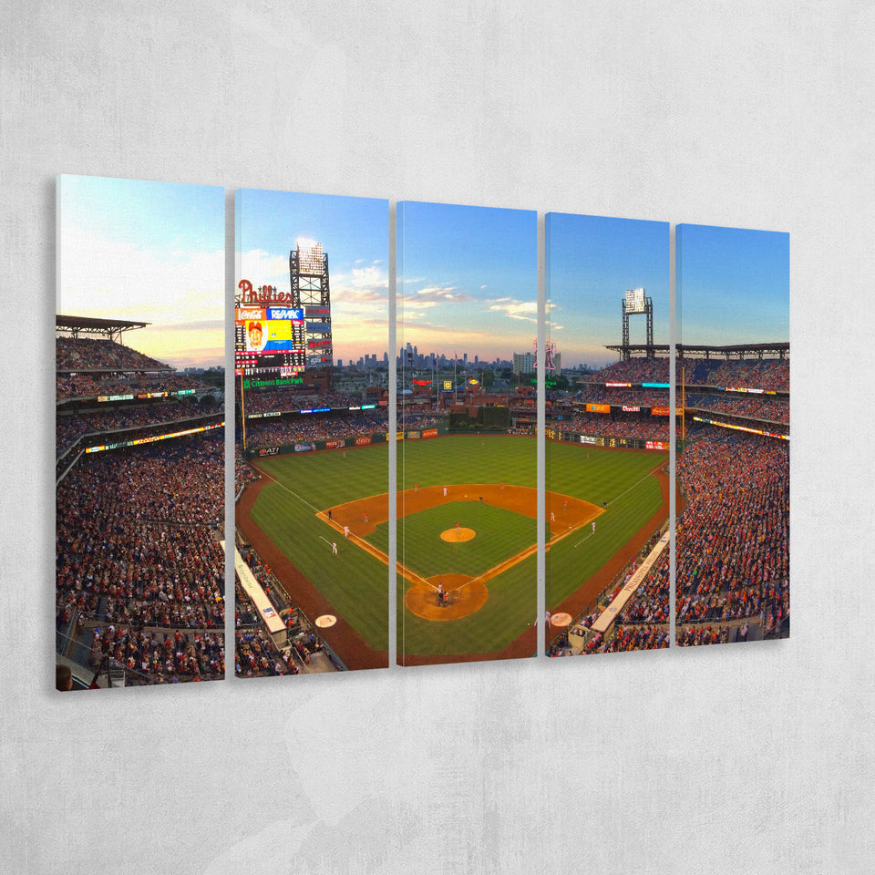 Citizens Bank Park, Stadium Canvas, Sport Art, Gift for him,100 Multi Panels B, Canvas Prints Wall Art Decor
