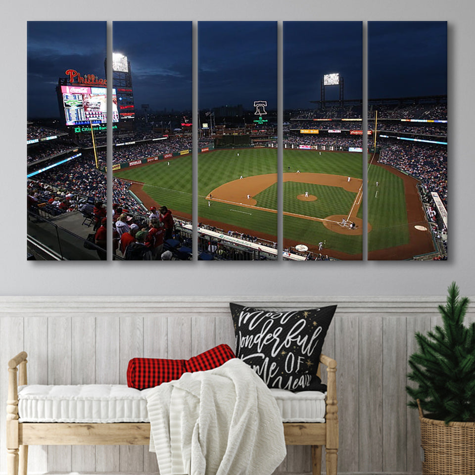 Citizens Bank Park at Night, Stadium Canvas, Sport Art, Gift for him, Multi Panels B, Canvas Prints Wall Art Decor