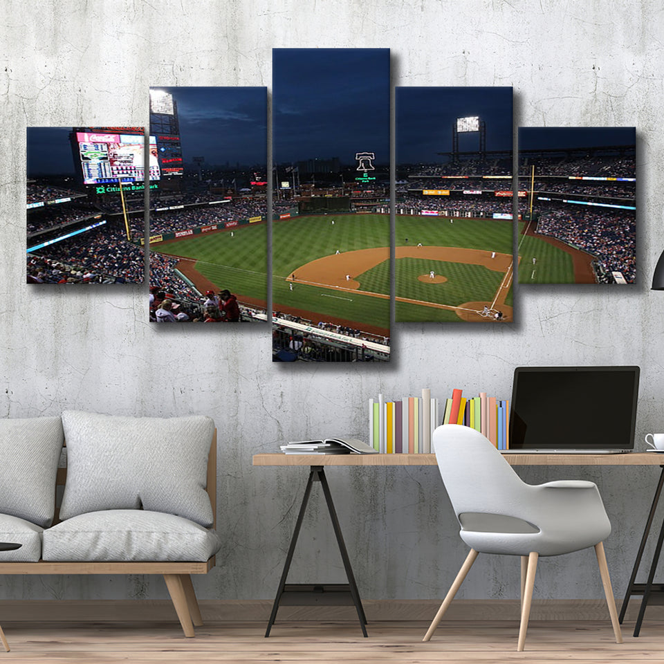 Citizens Bank Park at Night, Stadium Canvas, Sport Art, Large Canvas, Multi Panels, Canvas Prints Wall Art Decor