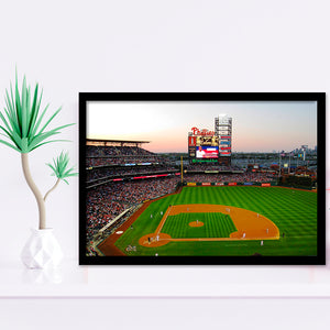 Citizens Bank Park at Night, Stadium Canvas, Sport Art, Gift for