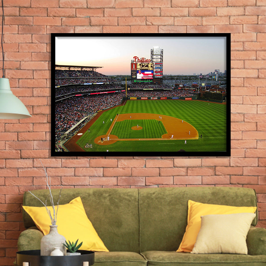 Citizens Bank Park at Night, Stadium Canvas, Sport Art, Gift for