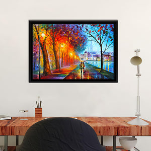 City By The Lake Framed Canvas Wall Art - Framed Prints, Prints for Sale, Canvas Painting