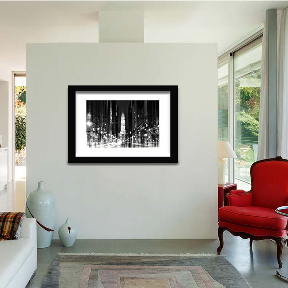City Hall - Philadelphia-Black and white art, Art print,Plexiglass Cover