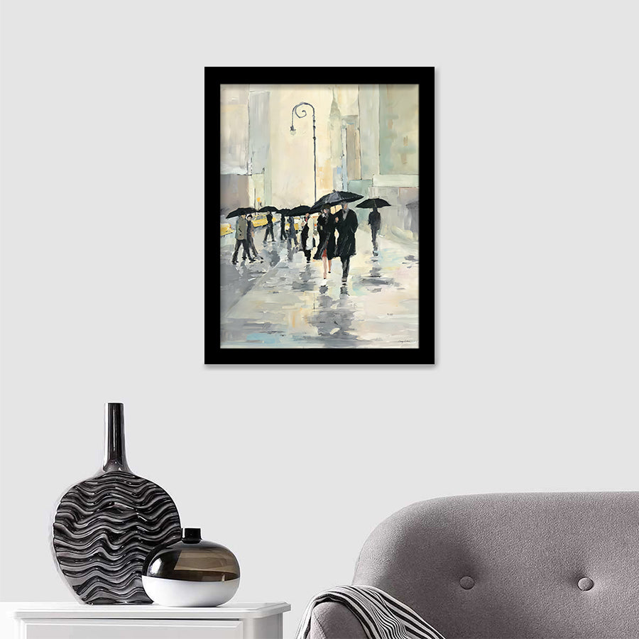 City In The Rain Framed Art Prints - Framed Prints, Prints for Sale, Painting Prints
