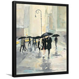 City In The Rain Framed Art Prints - Framed Prints, Prints for Sale, Painting Prints