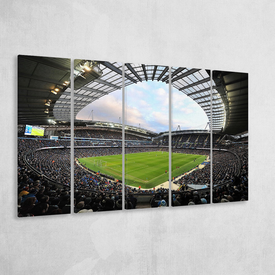 City of Manchester Stadium, Stadium Canvas, Sport Art, Gift for him, Multi Panels B, Canvas Prints Wall Art Decor