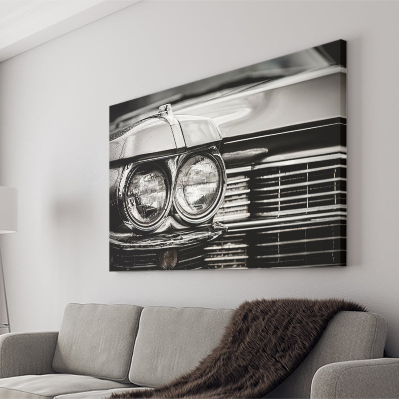 Classic Car Headlights Canvas Wall Art - Canvas Prints, Prints for Sale, Canvas Painting, Canvas On Sale