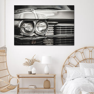 Classic Car Headlights Canvas Wall Art - Canvas Prints, Prints for Sale, Canvas Painting, Canvas On Sale