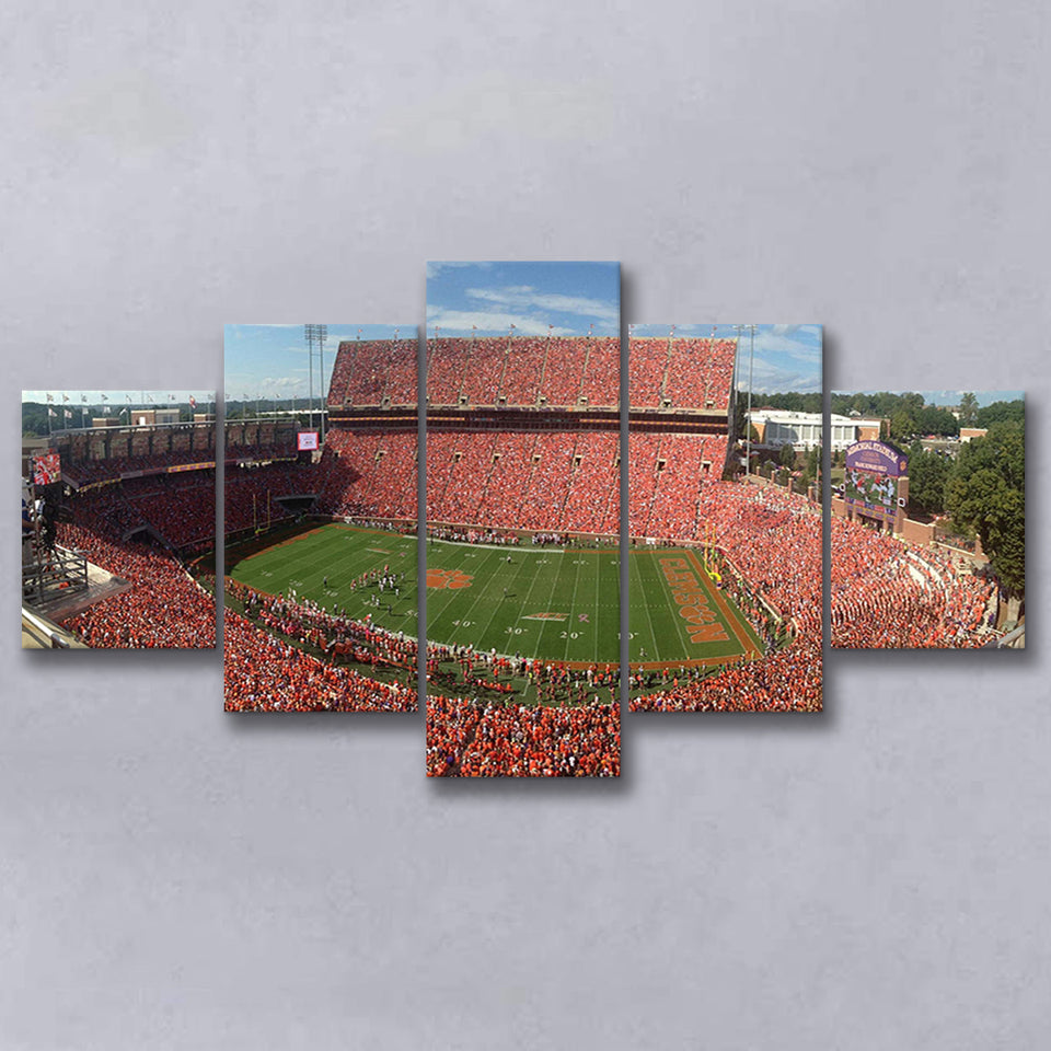 Clemson Memorial Stadium Canvas Prints Clemson Tigers Wall Art,Multi Panels,Sport Stadium Art Prints, Fan Gift