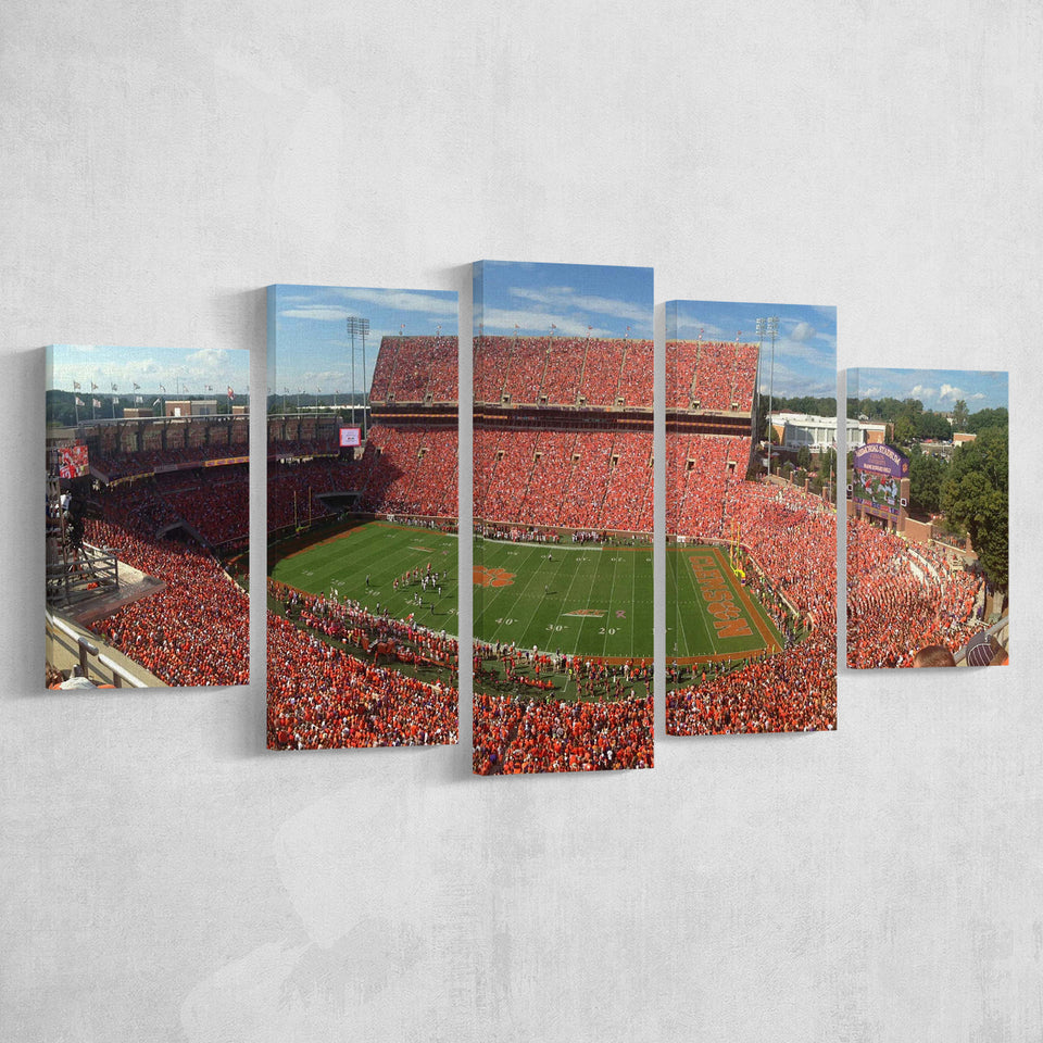 Clemson Memorial Stadium Canvas Prints Clemson Tigers Wall Art,Multi Panels,Sport Stadium Art Prints, Fan Gift