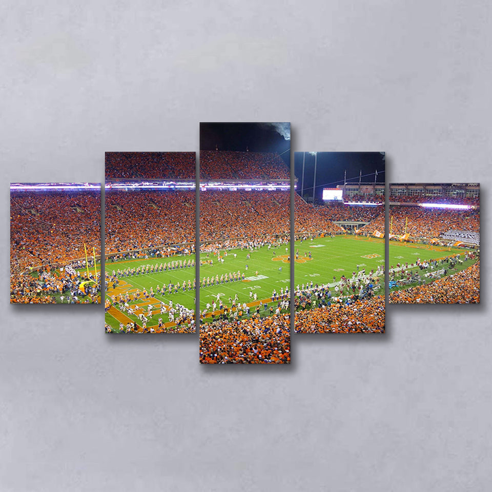 Clemson Tigers Stadium Canvas Prints Clemson Memorial Stadium Wall Art,Multi Panels,Sport Stadium Art Prints, Fan Gift