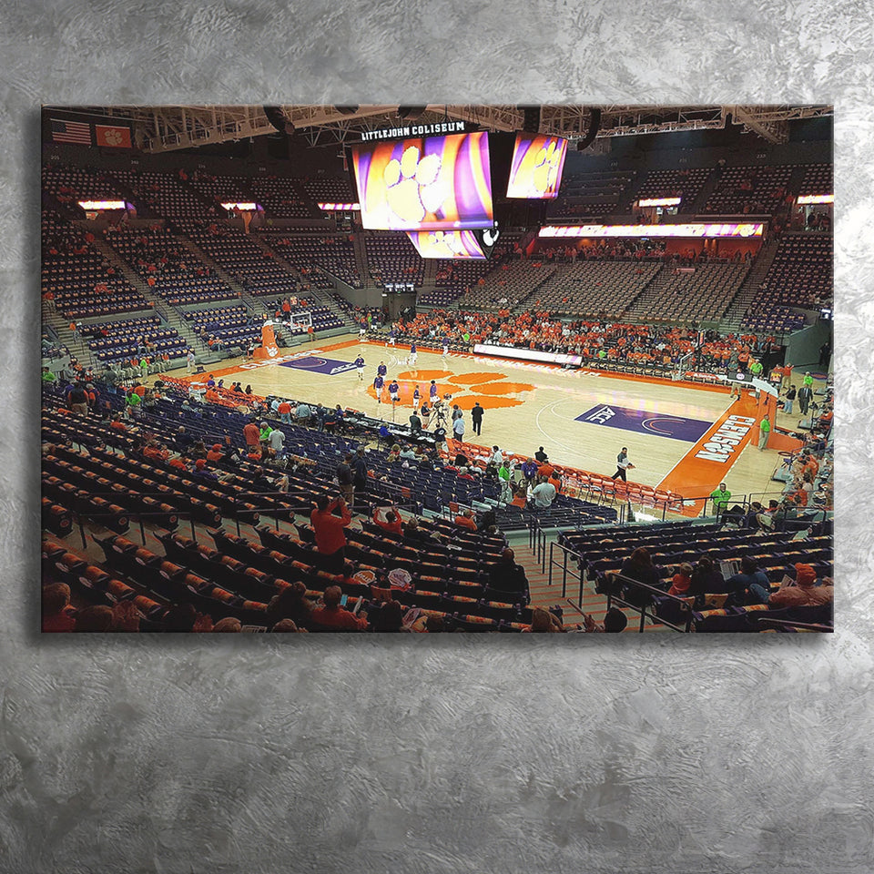 Clemson Tigers Stadium Canvas Prints Littlejohn Coliseum Wall Art Basketball,Sport Stadium Art Prints, Fan Gift, Wall Decor