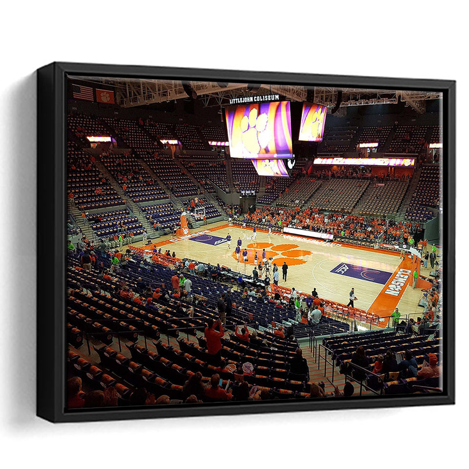 Clemson Tigers Stadium Framed Canvas Prints Littlejohn Coliseum Wall Art Basketball,Sport Stadium Art Prints, Fan Gift