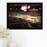 Clemson Tigers Stadium Framed Canvas Prints Littlejohn Coliseum Wall Art Basketball,Sport Stadium Art Prints, Fan Gift