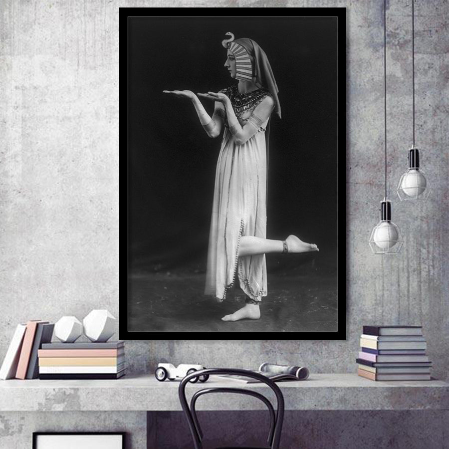 Cleopatra Dancer Vintage Photo Black And White Print, Dance Framed Art Print Wall Art Decor,Framed Picture