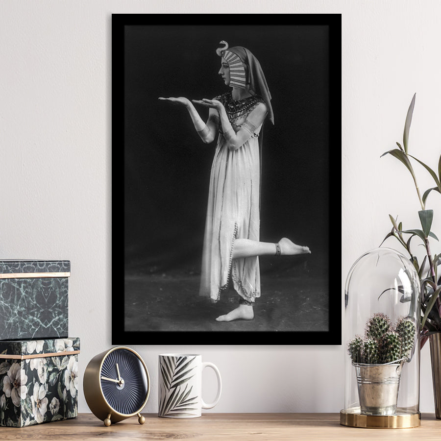 Cleopatra Dancer Vintage Photo Black And White Print, Dance Framed Art Print Wall Art Decor,Framed Picture