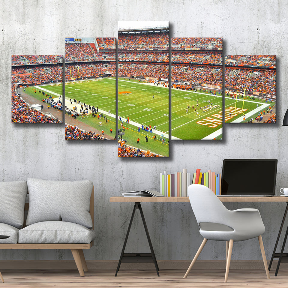 Cleveland Browns Stadium Canvas Prints First Energy Stadium Wall Art,Multi Panels,Sport Stadium Art Prints, Fan Gift