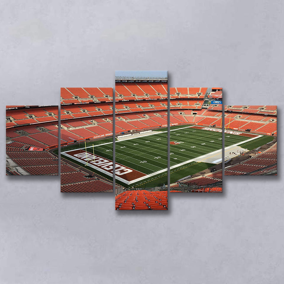 Cleveland Browns Stadium Canvas Prints First Energy Stadium Wall Art V1,Multi Panels,Sport Stadium Art Prints, Fan Gift
