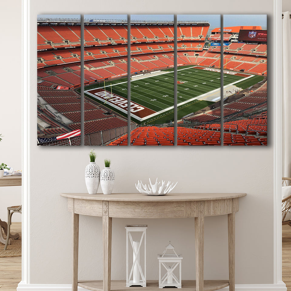 Cleveland Browns Stadium Canvas Prints First Energy Stadium Wall Art V1,Multi Panels B,Sport Stadium Art Prints, Fan Gift