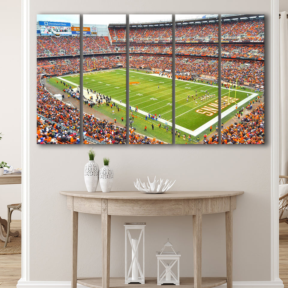 Cleveland Browns Stadium Canvas Prints First Energy Stadium Wall Art,Multi Panels B,Sport Stadium Art Prints, Fan Gift