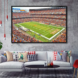 Cleveland Browns Stadium Framed Canvas Prints First Energy Stadium Wall Art,Sport Stadium Art Prints, Fan Gift