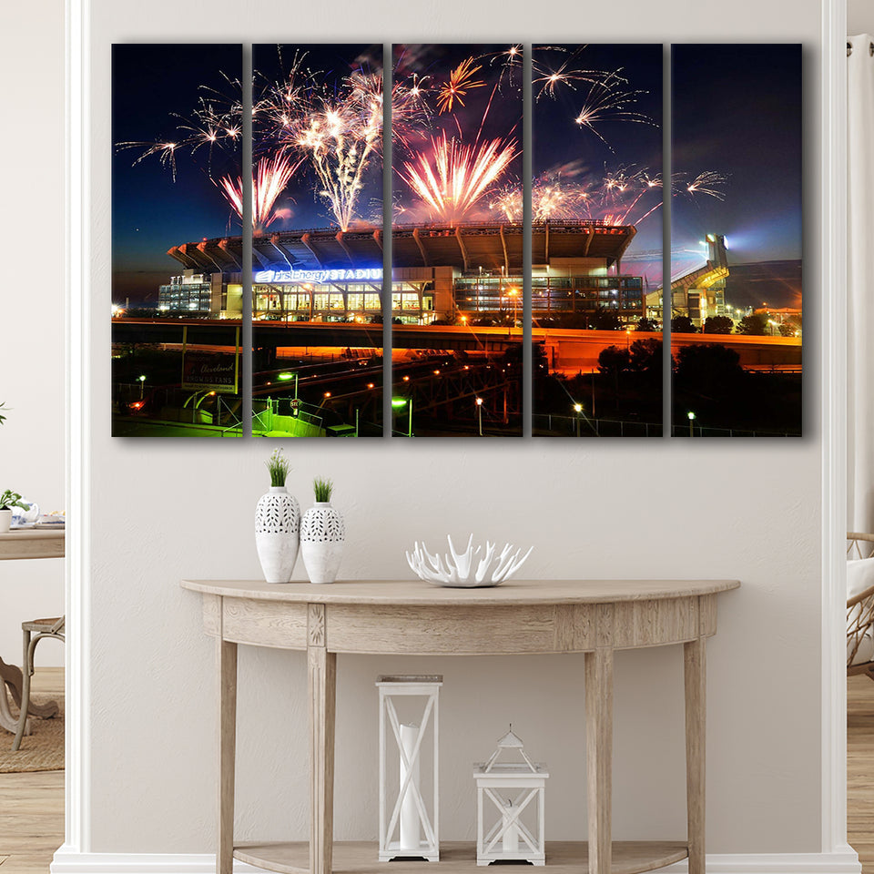 Cleveland Browns Stadium Canvas Prints First Energy Stadium Wall Art,Multi Panels B,Sport Stadium Art Prints, Fan Gift