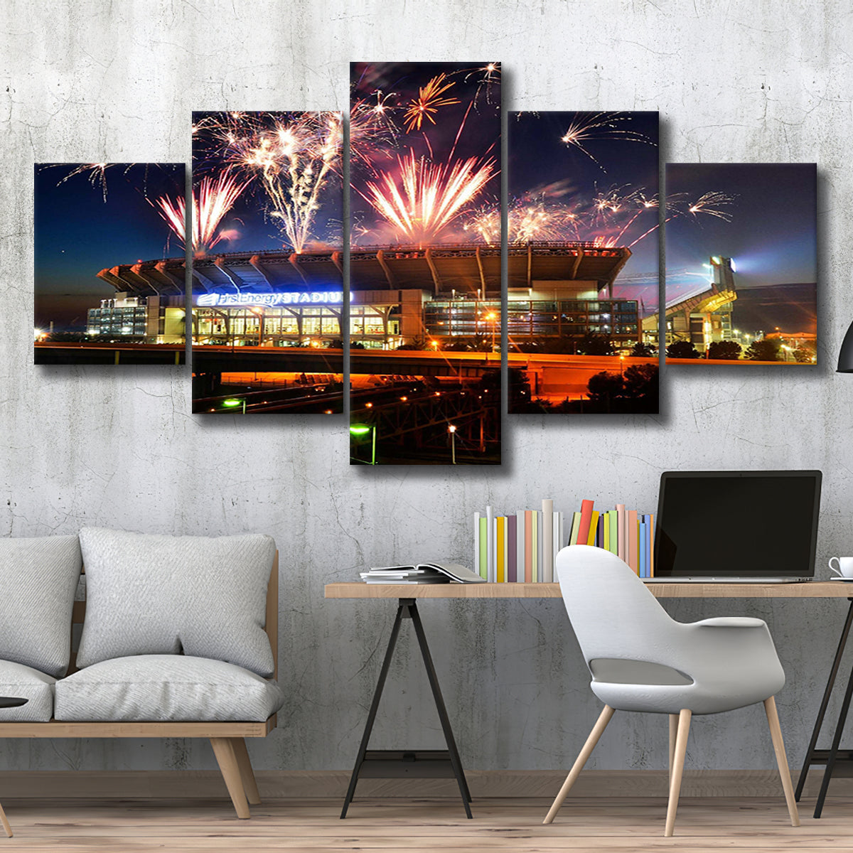 Browns Sports Wall Decor First Energy Stadium 3 Pieces Canvas Wall Art  Pictures for Home Decoration Cleveland Football Game Paintings Prints and