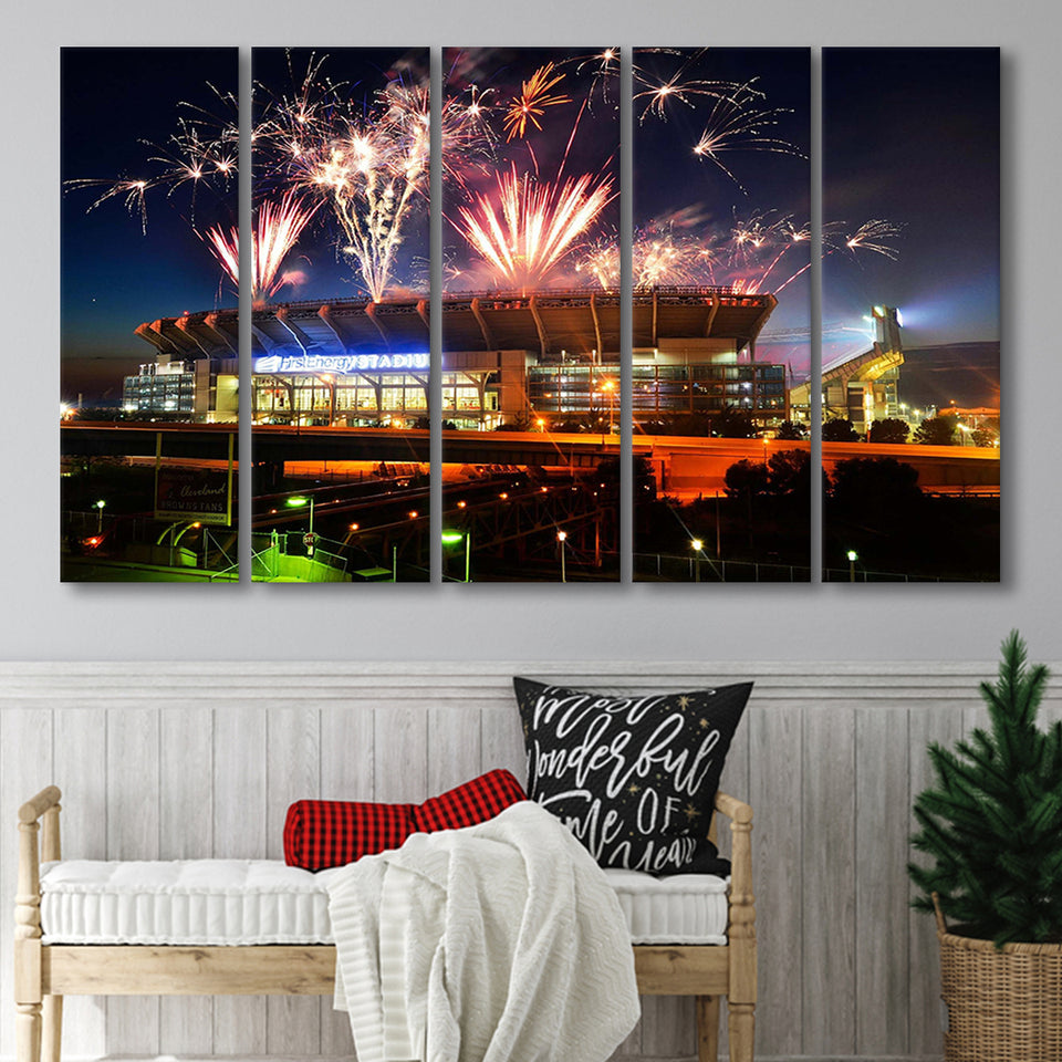Cleveland Browns Stadium Canvas Prints First Energy Stadium Wall Art,Multi Panels B,Sport Stadium Art Prints, Fan Gift