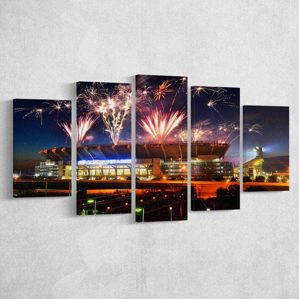 Cleveland Browns Stadium Canvas Prints First Energy Stadium Wall Art,Multi Panels,Sport Stadium Art Prints, Fan Gift