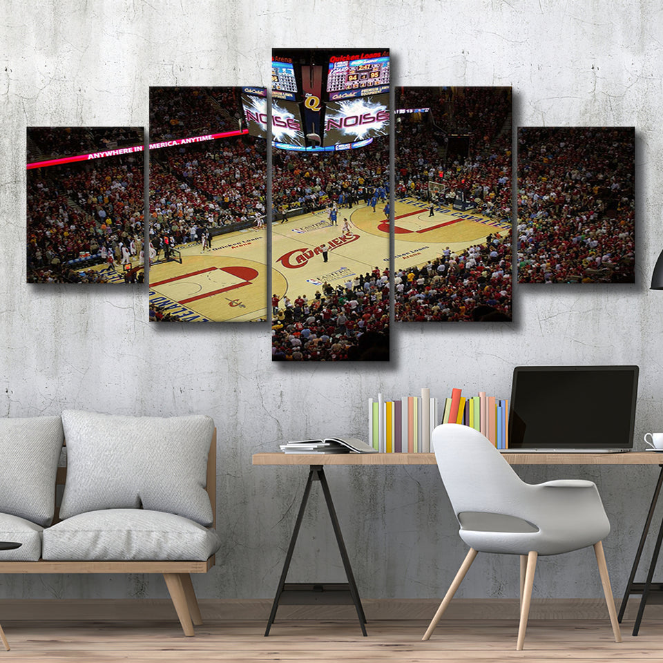 Cleveland Cavaliers Stadium Canvas Prints Quicken Loans Arena Wall Art,Multi Panels,Sport Stadium Art Prints, Fan Gift