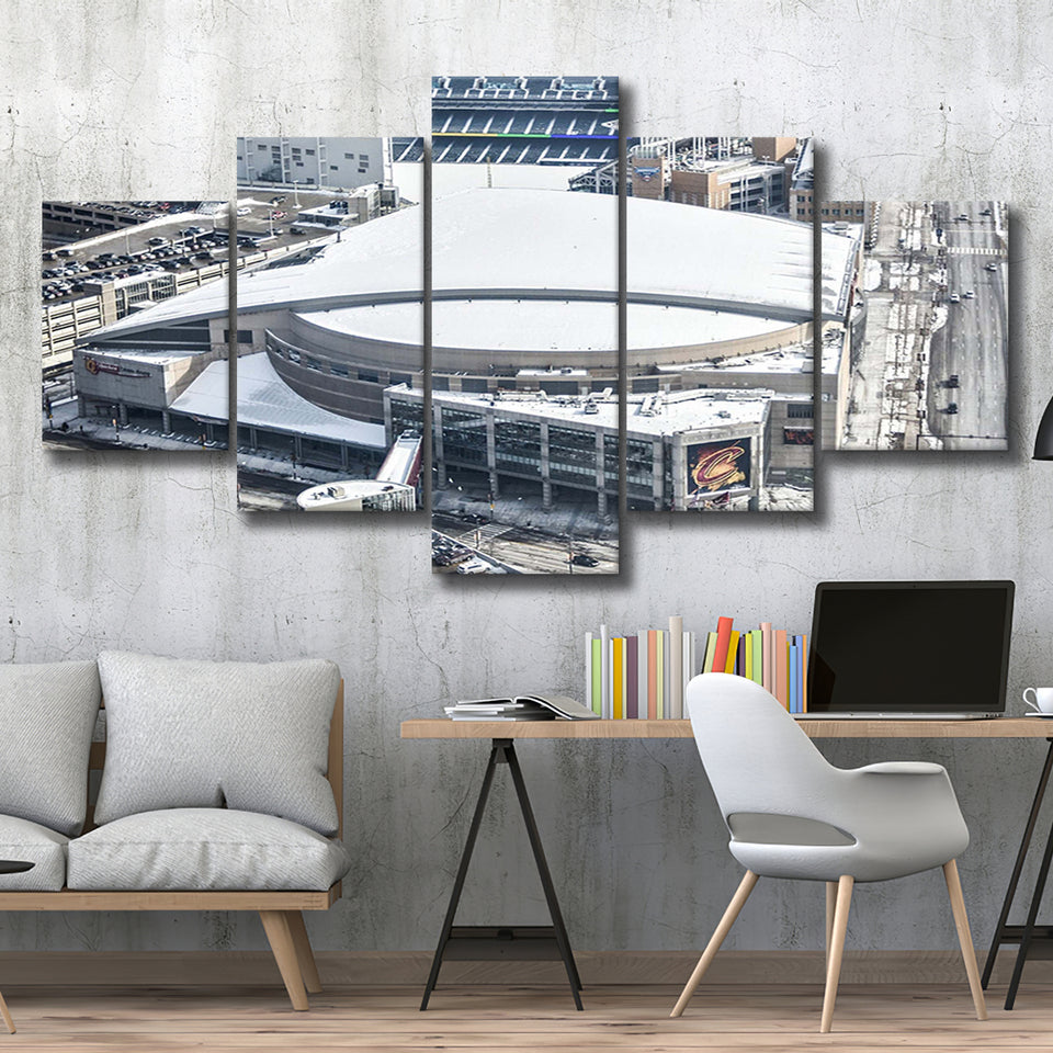 Cleveland Cavaliers Stadium Canvas Prints Rocket Mortgage FieldHouse Wall Art100,Multi Panels,Sport Stadium Art Prints, Fan Gift