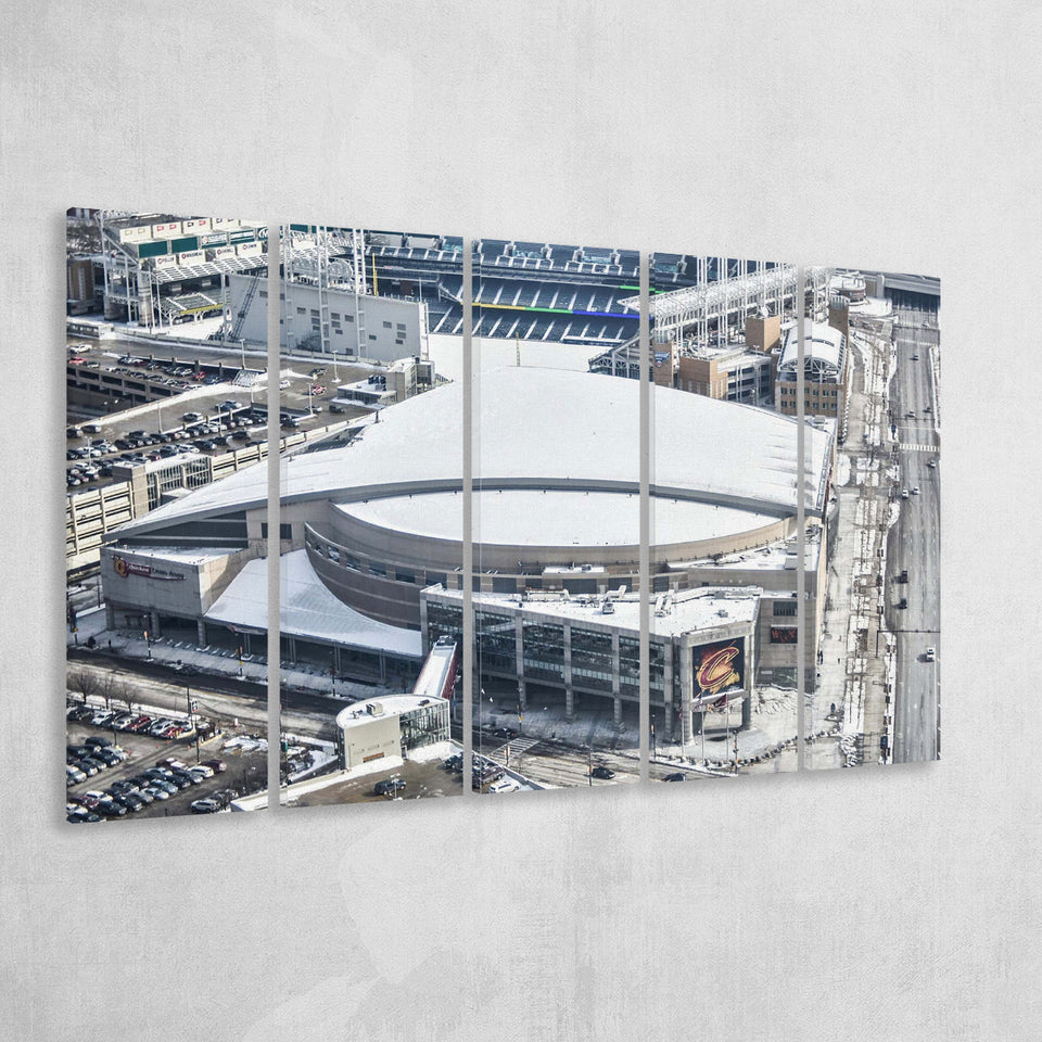 Cleveland Cavaliers Stadium Canvas Prints Rocket Mortgage FieldHouse Wall Art100,Multi Panels B,Sport Stadium Art Prints, Fan Gift
