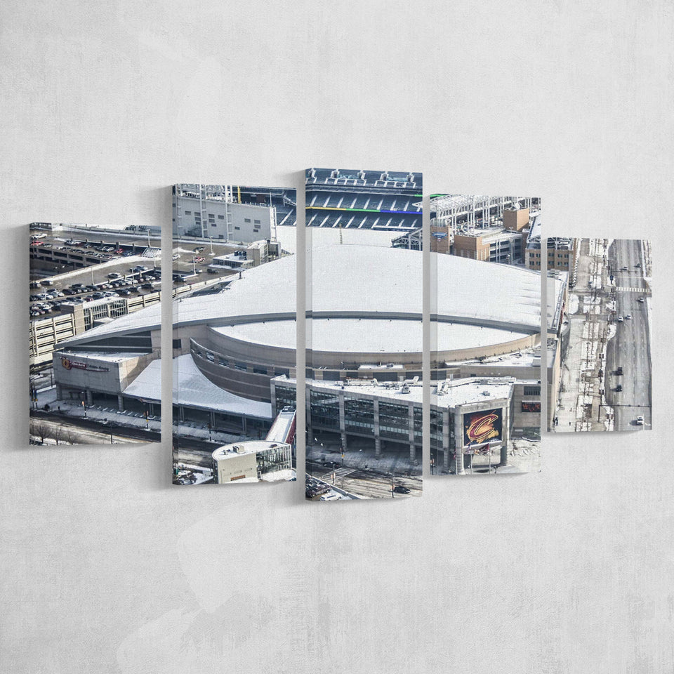 Cleveland Cavaliers Stadium Canvas Prints Rocket Mortgage FieldHouse Wall Art100,Multi Panels,Sport Stadium Art Prints, Fan Gift