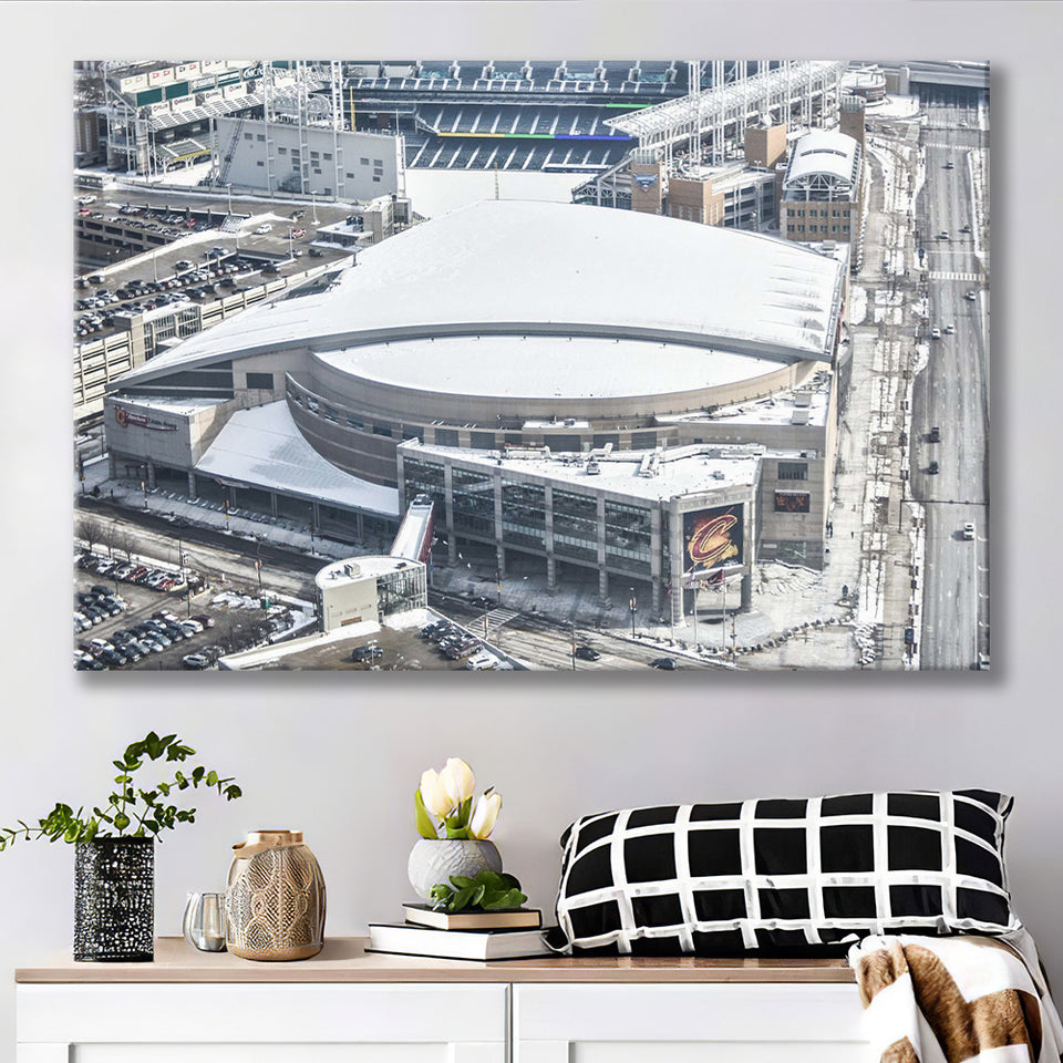 Cleveland Cavaliers Stadium Canvas Prints Rocket Mortgage FieldHouse Wall Art100,Sport Stadium Art Prints, Fan Gift, Wall Decor