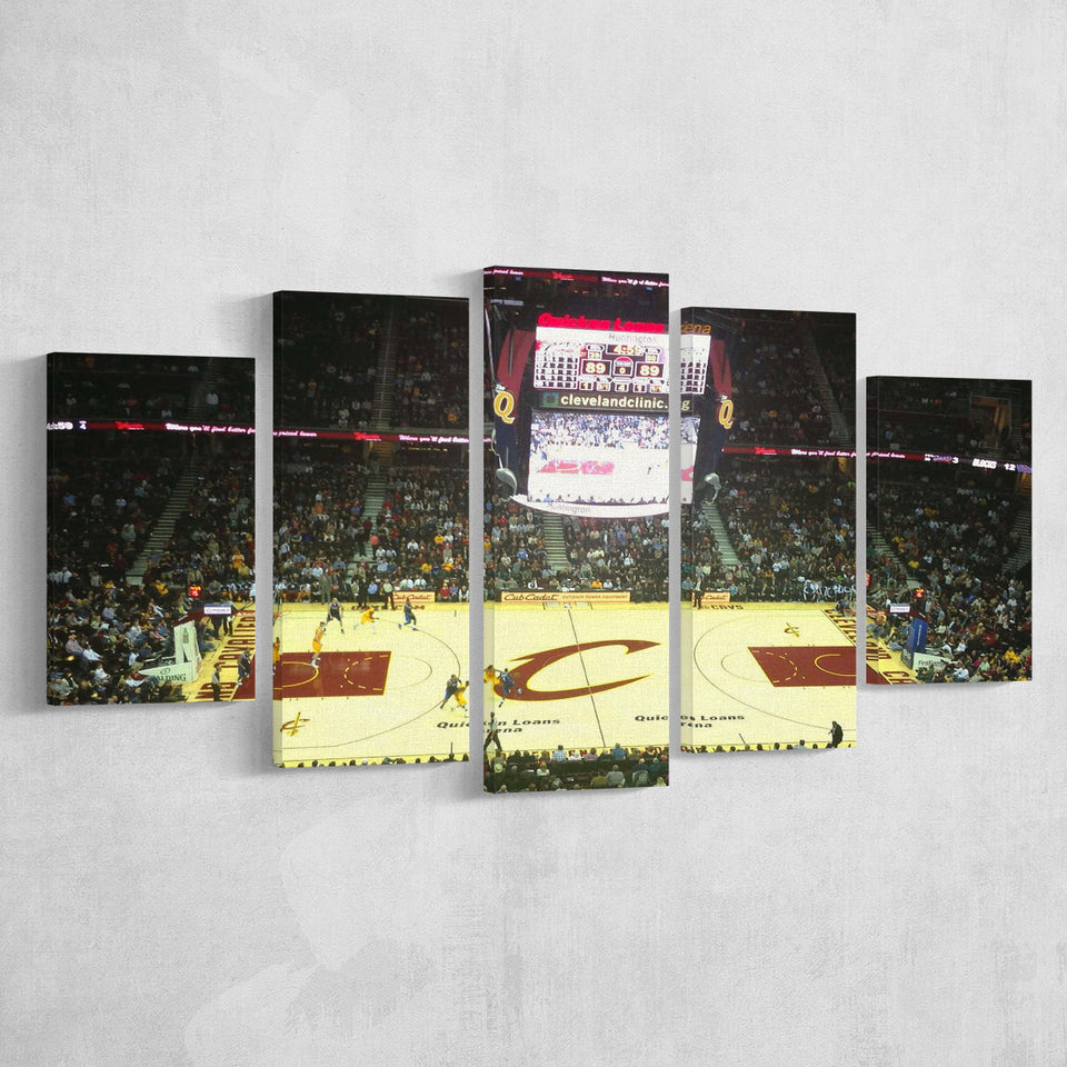 Cleveland Cavaliers Stadium Canvas Prints Rocket Mortgage FieldHouse Wall Art,Multi Panels,Sport Stadium Art Prints, Fan Gift