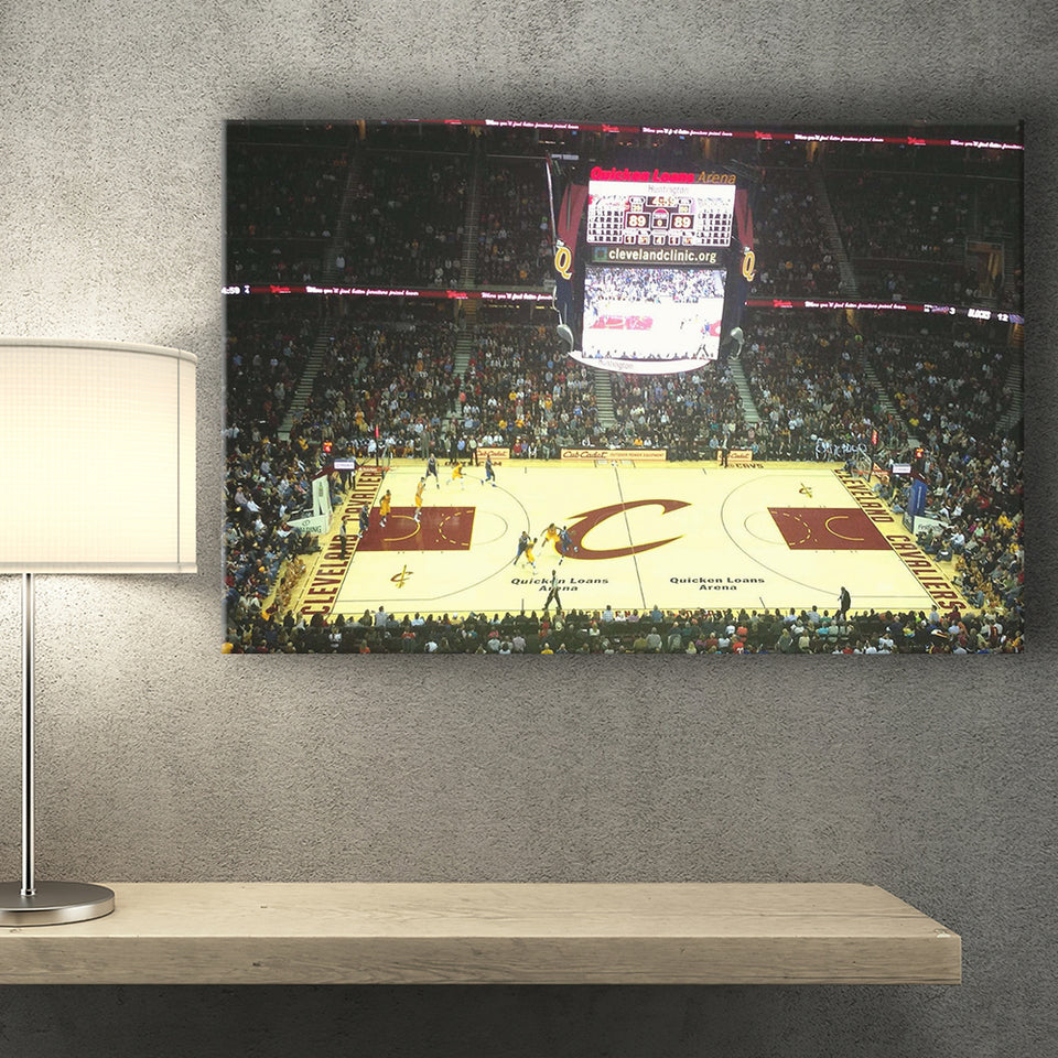Cleveland Cavaliers Stadium Canvas Prints Rocket Mortgage FieldHouse Wall Art,Sport Stadium Art Prints, Fan Gift, Wall Decor