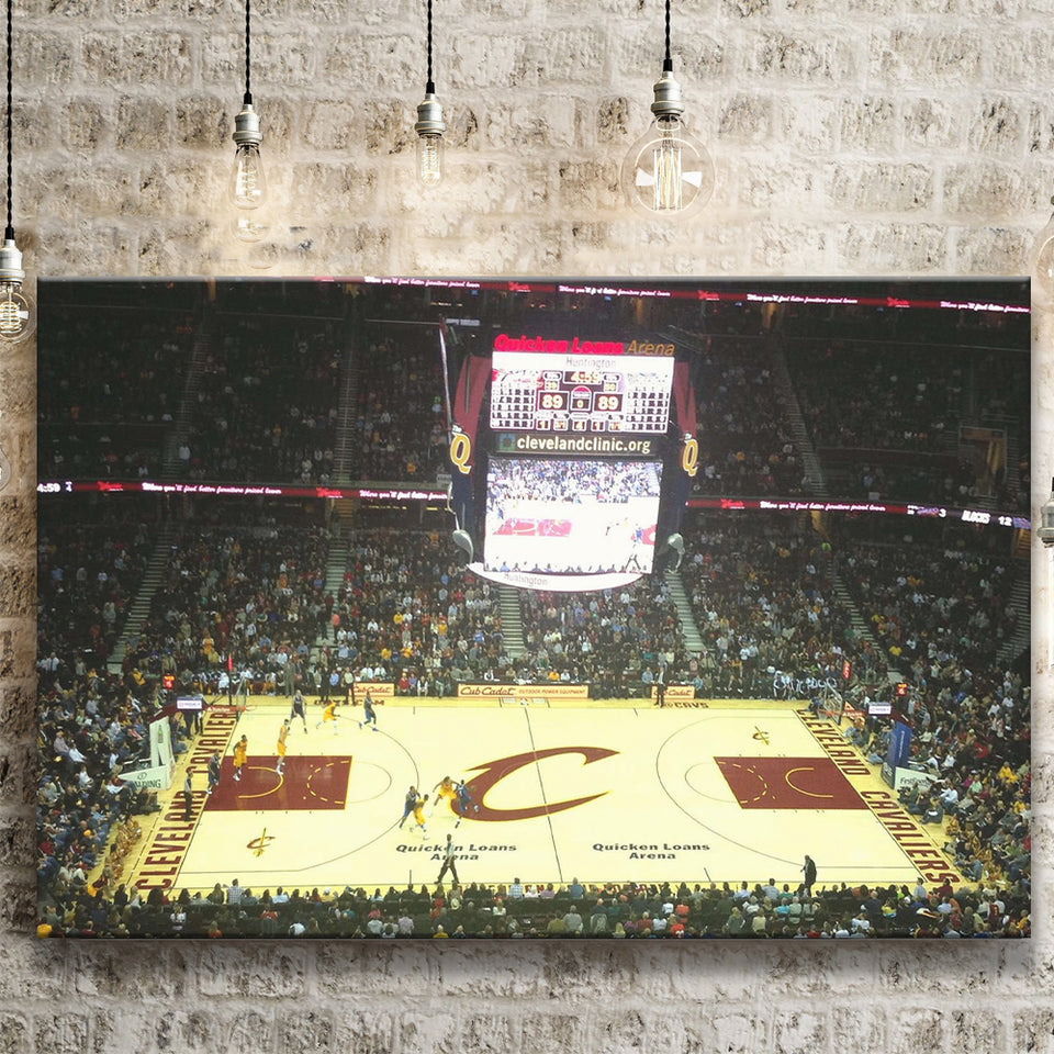 Cleveland Cavaliers Stadium Canvas Prints Rocket Mortgage FieldHouse Wall Art,Sport Stadium Art Prints, Fan Gift, Wall Decor